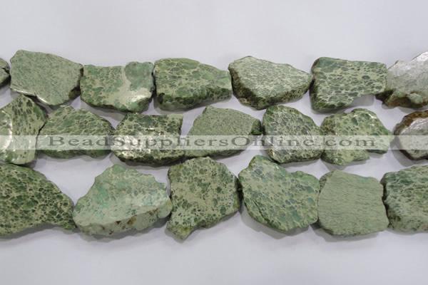 CNG570 25*30mm - 30*40mm nuggets serpentine jasper beads