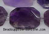 CNG5700 15.5 inches 25*30mm - 28*35mm faceted freeform amethyst beads