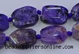 CNG5731 12*16mm - 15*20mm faceted freeform charoite beads