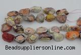 CNG5733 18*25mm - 22*35mm nuggets pink botswana agate beads