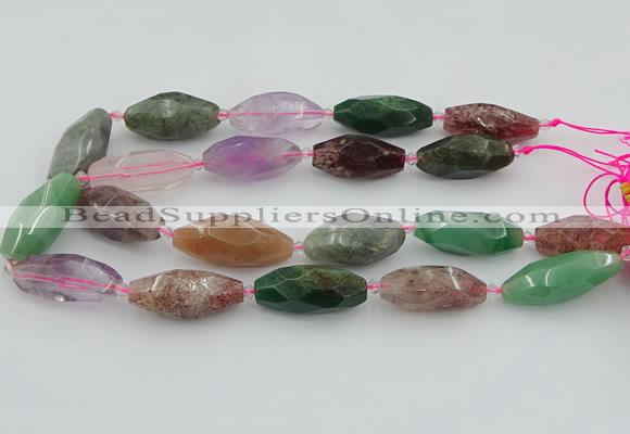 CNG5740 15*35mm - 18*40mm faceted rice mixed gemstone beads