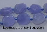 CNG5775 10*12mm - 10*14mm faceted freeform blue lace agate beads