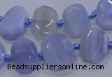 CNG5777 10*14mm - 12*16mm faceted freeform blue lace agate beads