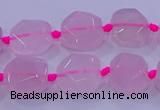 CNG5784 10*12mm - 10*14mm faceted freeform rose quartz beads