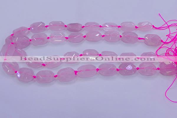 CNG5785 10*14mm - 12*16mm faceted freeform rose quartz beads