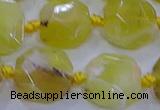 CNG5811 15.5 inches 10*12mm - 10*14mm faceted freeform yellow opal beads