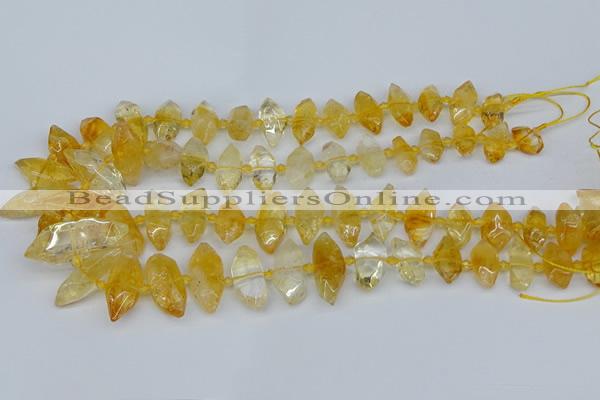 CNG5825 15.5 inches 8*18mm - 13*30mm freeform citrine beads