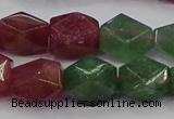 CNG5851 14*15mm faceted nuggets mixed strawberry quartz beads