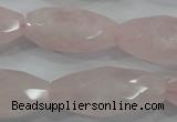 CNG587 15.5 inches 15*33mm faceted nuggets rose quartz beads