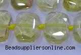 CNG5882 15.5 inches 10*14mm - 12*16mm faceted freeform lemon quartz beads