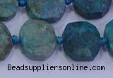 CNG5958 10*14mm - 12*16mm faceted freeform chrysocolla & turquoise beads