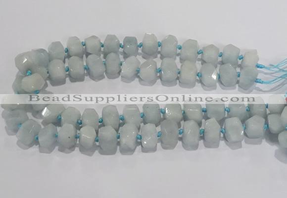 CNG6010 15.5 inches 10*14mm - 12*16mm faceted nuggets white jade beads