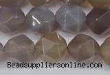 CNG6023 15.5 inches 12mm faceted nuggets grey agate beads