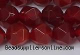 CNG6024 15.5 inches 12mm faceted nuggets red agate beads