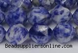 CNG6031 15.5 inches 12mm faceted nuggets blue spot stone beads