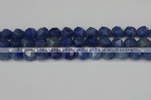 CNG6036 15.5 inches 12mm faceted nuggets blue aventurine beads