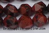 CNG6041 15.5 inches 12mm faceted nuggets mahogany obsidian beads