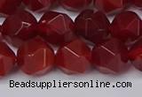 CNG6088 15.5 inches 8mm faceted nuggets red agate beads