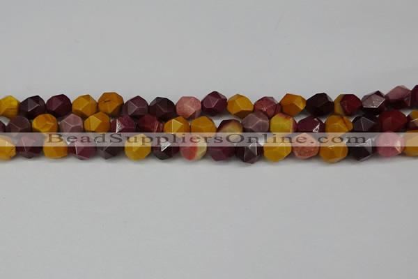 CNG6106 15.5 inches 8mm faceted nuggets mookaite gemstone beads