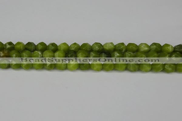 CNG6114 15.5 inches 8mm faceted nuggets lemon jade beads