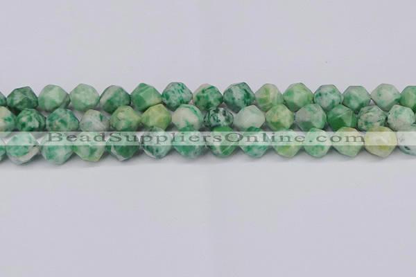 CNG6116 15.5 inches 8mm faceted nuggets Qinghai jade beads