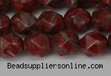 CNG6123 15.5 inches 8mm faceted nuggets brecciated jasper beads