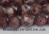 CNG6125 15.5 inches 8mm faceted nuggets red artistic jasper beads