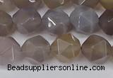 CNG6151 15.5 inches 10mm faceted nuggets grey agate beads