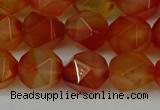 CNG6158 15.5 inches 10mm faceted nuggets red agate beads