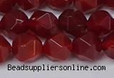 CNG6159 15.5 inches 10mm faceted nuggets red agate beads