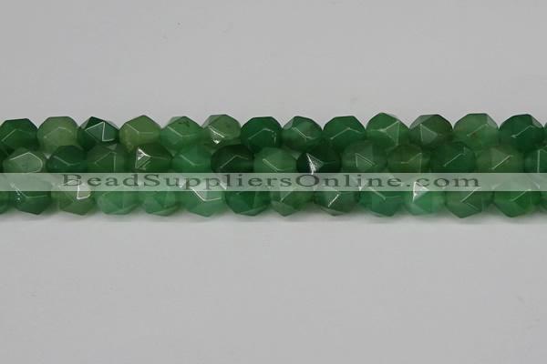 CNG6176 15.5 inches 10mm faceted nuggets green aventurine beads