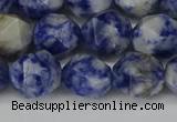 CNG6178 15.5 inches 10mm faceted nuggets blue spot stone beads