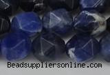 CNG6179 15.5 inches 10mm faceted nuggets sodalite gemstone beads