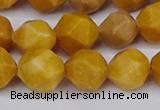 CNG6191 15.5 inches 10mm faceted nuggets yellow jade beads