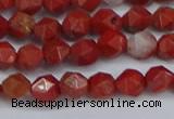 CNG6241 15.5 inches 6mm faceted nuggets red jasper beads