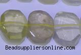 CNG6304 15.5 inches 13*18mm - 15*20mm faceted freeform lemon quartz beads