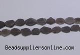 CNG6359 15.5 inches 14*18mm - 16*22mm freeform matte smoky quartz beads