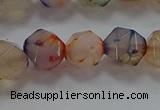 CNG6502 15.5 inches 10mm faceted nuggets agate beads wholesale