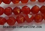 CNG6504 15.5 inches 6mm faceted nuggets red agate beads