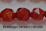 CNG6507 15.5 inches 12mm faceted nuggets red agate beads