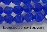 CNG6508 15.5 inches 6mm faceted nuggets blue agate beads