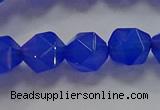 CNG6510 15.5 inches 10mm faceted nuggets blue agate beads