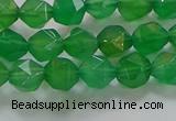 CNG6512 15.5 inches 6mm faceted nuggets green agate beads