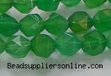 CNG6513 15.5 inches 8mm faceted nuggets green agate beads