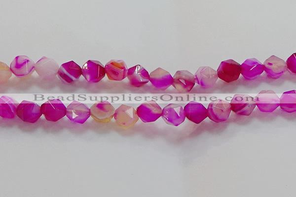 CNG6523 15.5 inches 12mm faceted nuggets line agate beads