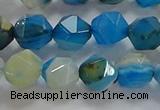 CNG6525 15.5 inches 8mm faceted nuggets line agate beads