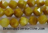 CNG6530 15.5 inches 6mm faceted nuggets golden tiger eye beads