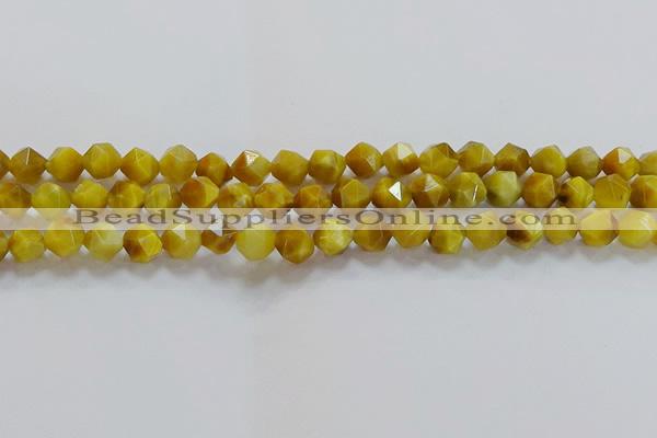 CNG6531 15.5 inches 8mm faceted nuggets golden tiger eye beads