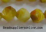 CNG6533 15.5 inches 12mm faceted nuggets golden tiger eye beads