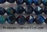 CNG6538 15.5 inches 6mm faceted nuggets blue tiger eye beads